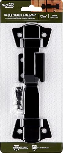 Miniatura 5 de National Hardware N166-028 - Pestillo de puerta negro moderno de montaña de 8.35 pulgadas