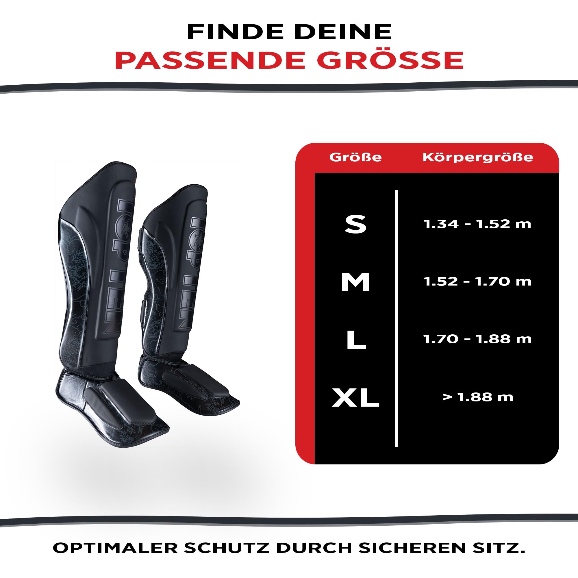 TOP Ten Schienbeinschutz Dragon – Design Kickboxen Schienbeinschoner & Muay Thai Schienbeinschützer – Premium Shin Guards mit Drachen-Print für MMA & Kampfsport – Anatomische Beinschoner
