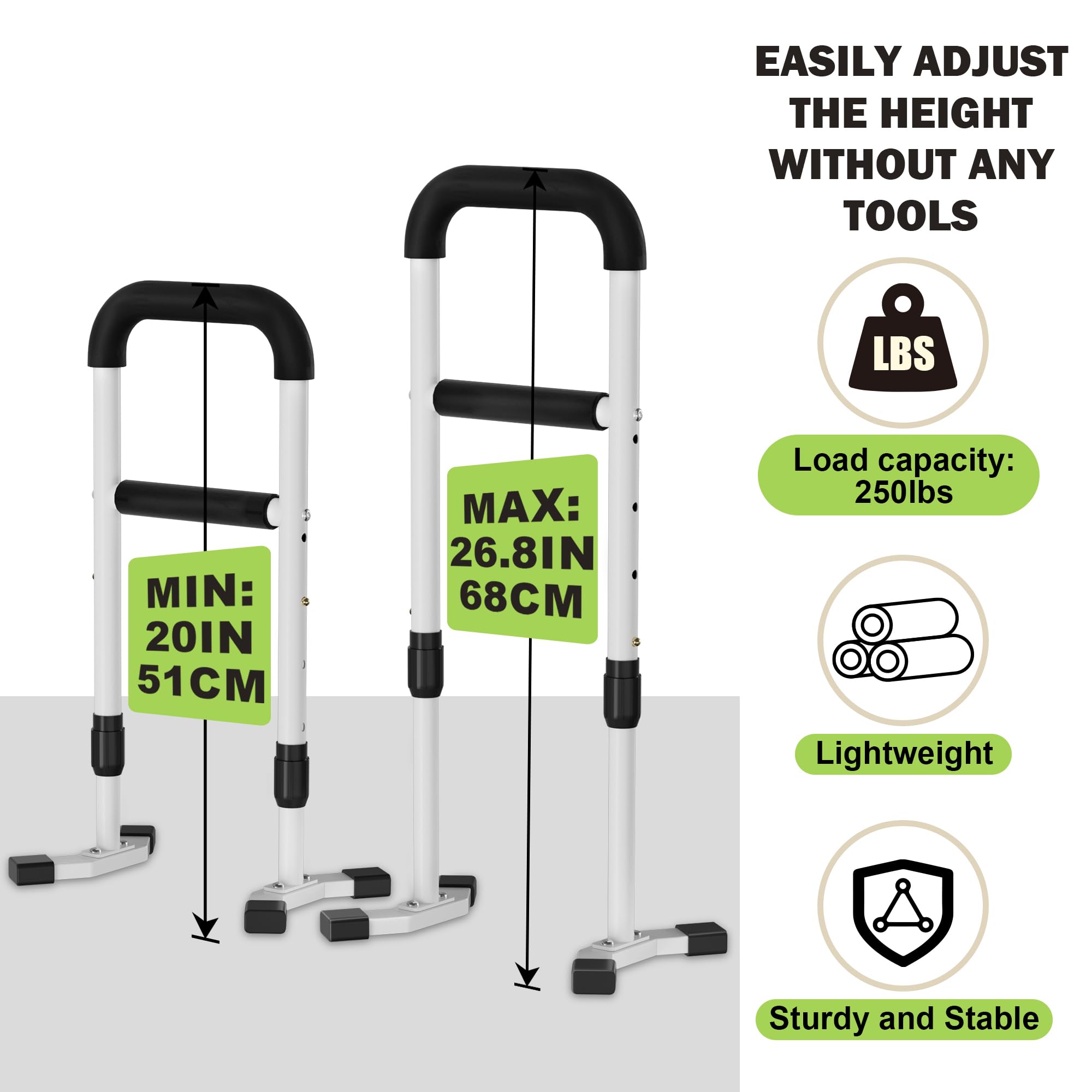 Nelyrho Stand Assist Aid – Supporto per sollevare anziani o persone con lesioni alla schiena/gambe dal pavimento, supporto per la mobilità, bianco