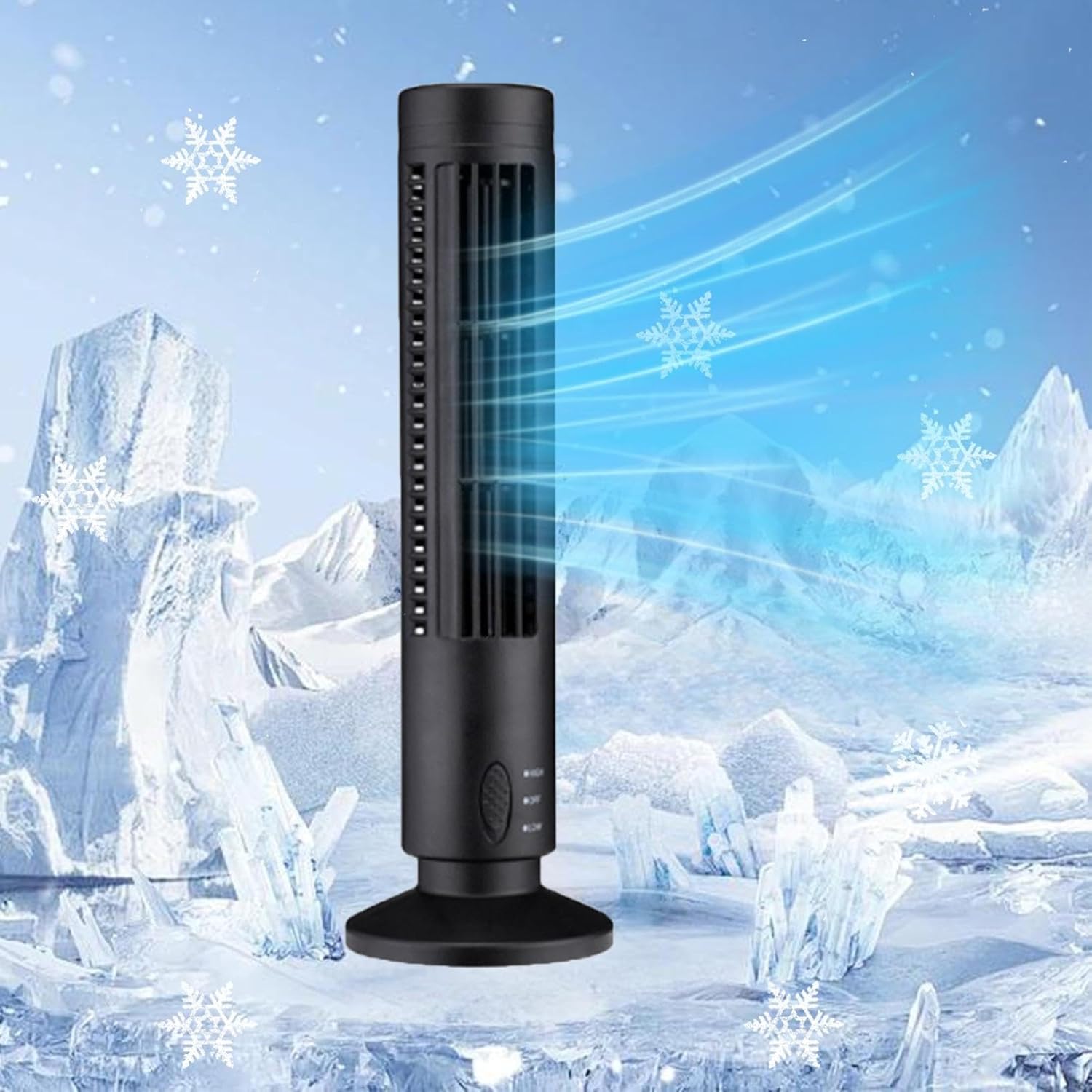 Tower Fan for Bedroom Mini Quiet Portable Standing Desk Fan 2 Speed Wind Small Personal Table Cooling Fan