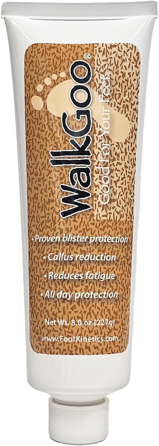 WalkGoo Blister Prevention and Moisturizing Foot Cream for Walking - 8 oz - Hydrates Dry Heels and Reduces Calluses - Long-Lasting Daily Foot Care