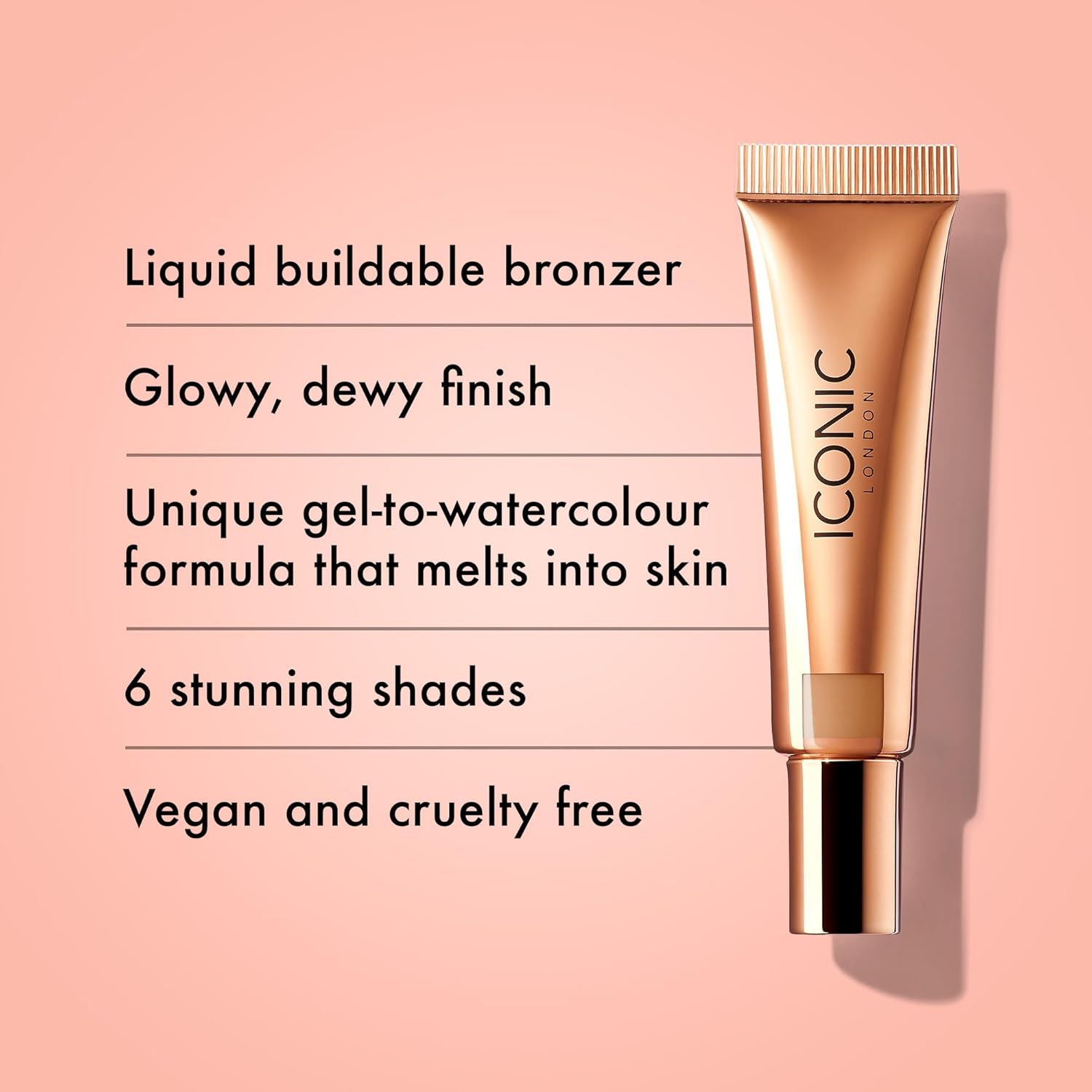 ICONIC LONDON Sheer Bronze | Lightweight Liquid Buildable Bronzer, Cruelty Free, Vegan Makeup