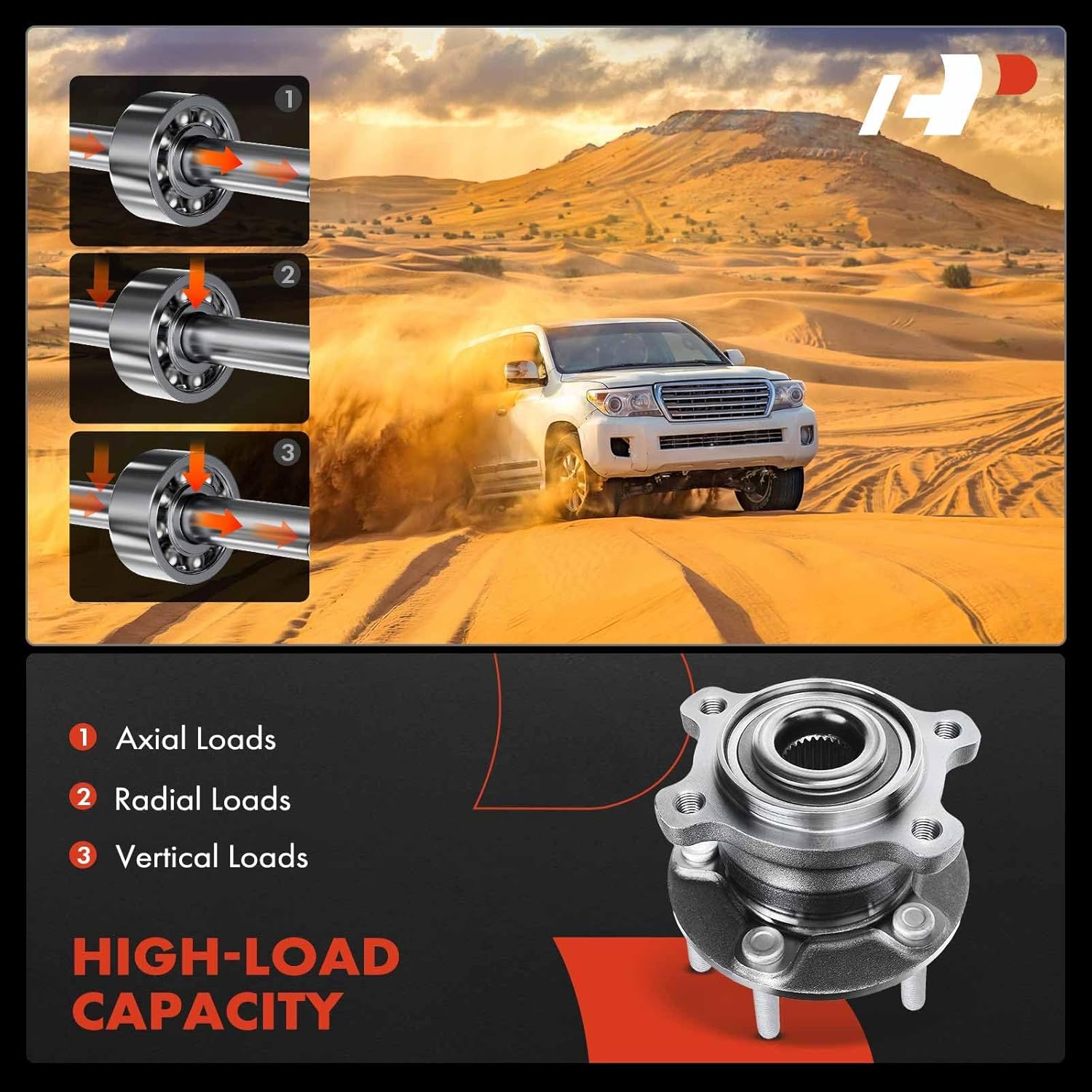 A-Premium Rear Wheel Bearing and Hub Assembly with 5-Lug Compatible with Ford Escape 2013-2019 & Lincoln MKC 2015-2019, AWD Only