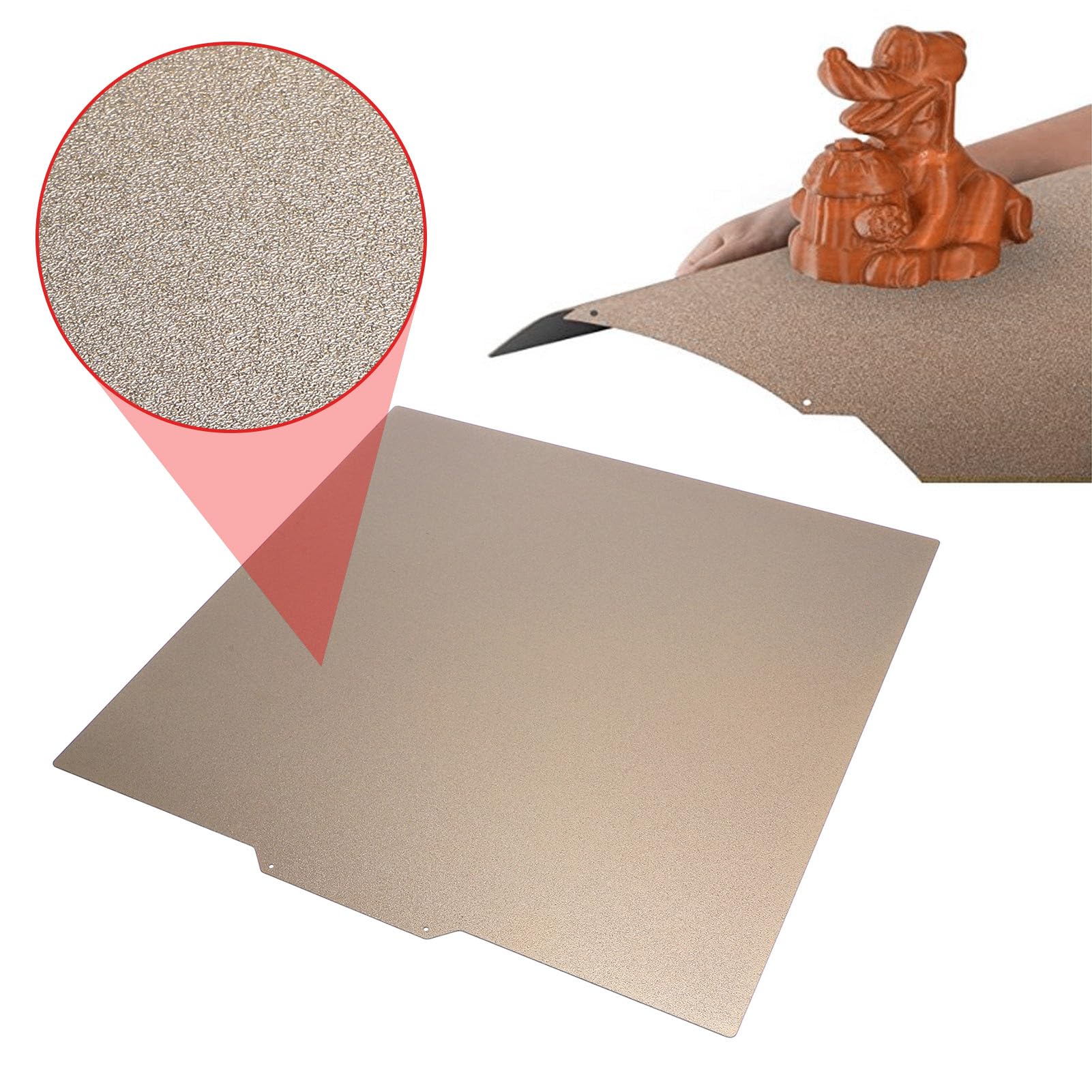 Piastra di Costruzione PEI da 330x330 Mm, Piano di Stampa Magnetico in Acciaio a Molla su Entrambi i Lati per Stampanti 3D, Versatile e Ad Alta Adesione Facile Rimozione del Modello