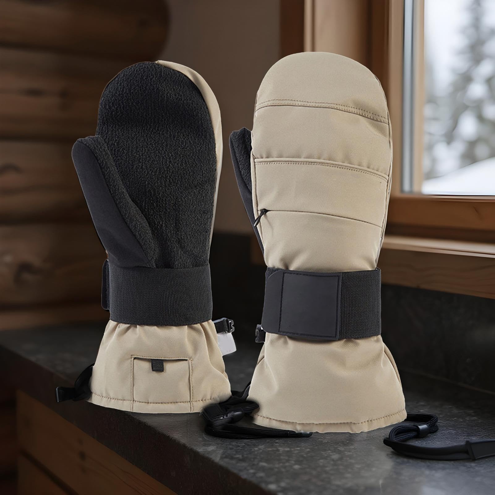 Guantes De Invierno Para Hombres | Guantes Térmicos Sensibles Al Toque,Muñequera Forro Polar Guantes De Nieve - Para Hombres Motociclismo Invierno Nieve Al Aire Libre