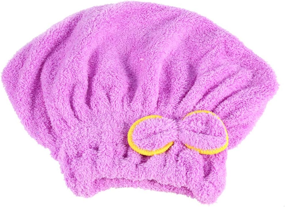 Ultra Absorbent Hair, Quick Drying Towel, Microfiber Hair Drying Wrap, Turban, Hair Drying Cap, Quick Dryer, Hair Tower (Violet)