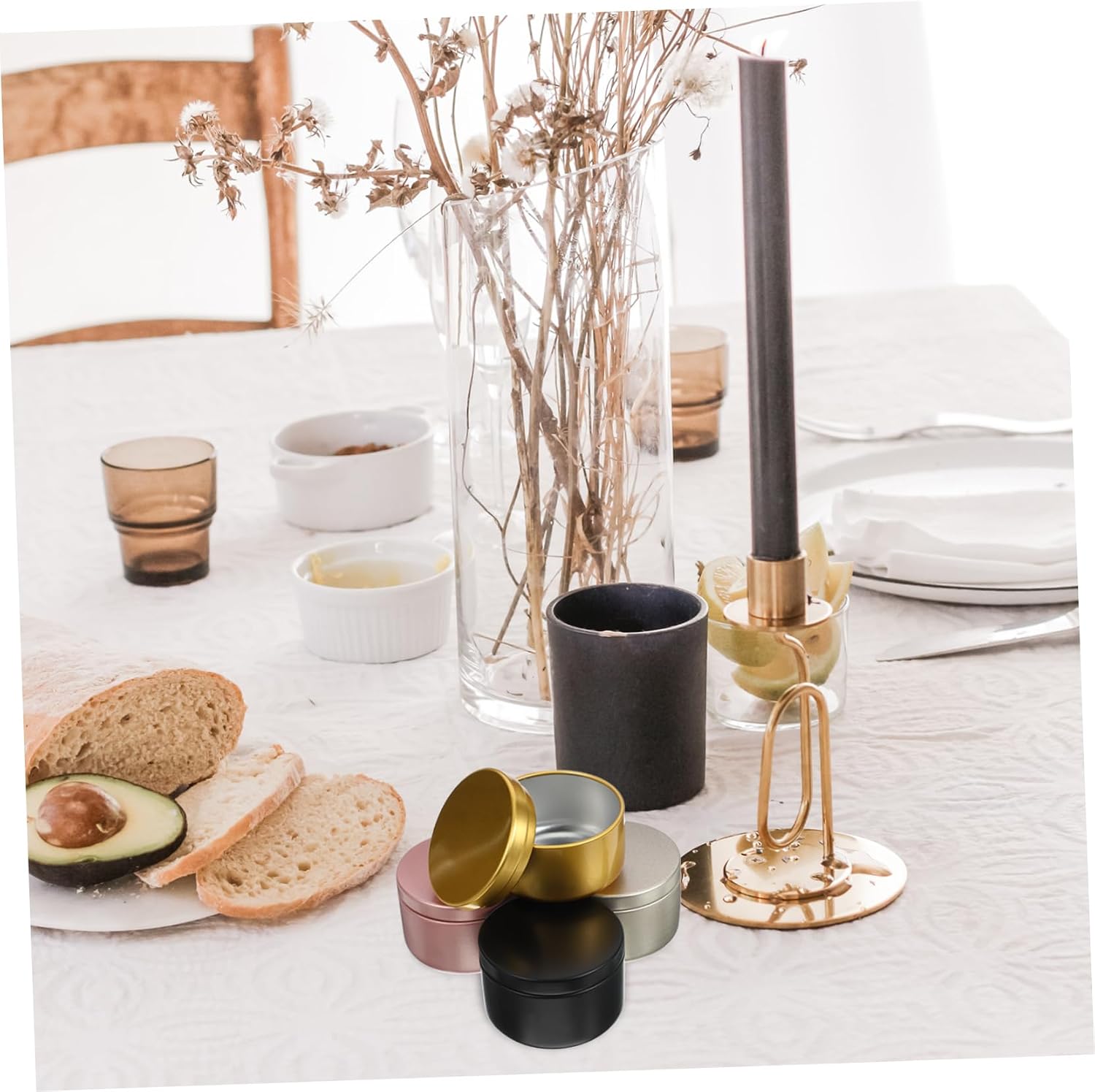 Pcs Candle Jar Jar Candle Tins Bulk Cookie Tins Bulk Tins Storage for Candle Rose Gold Candle Tins Tea Candles with Lids Tin Containers Candletinslid Candles Kit Aluminum