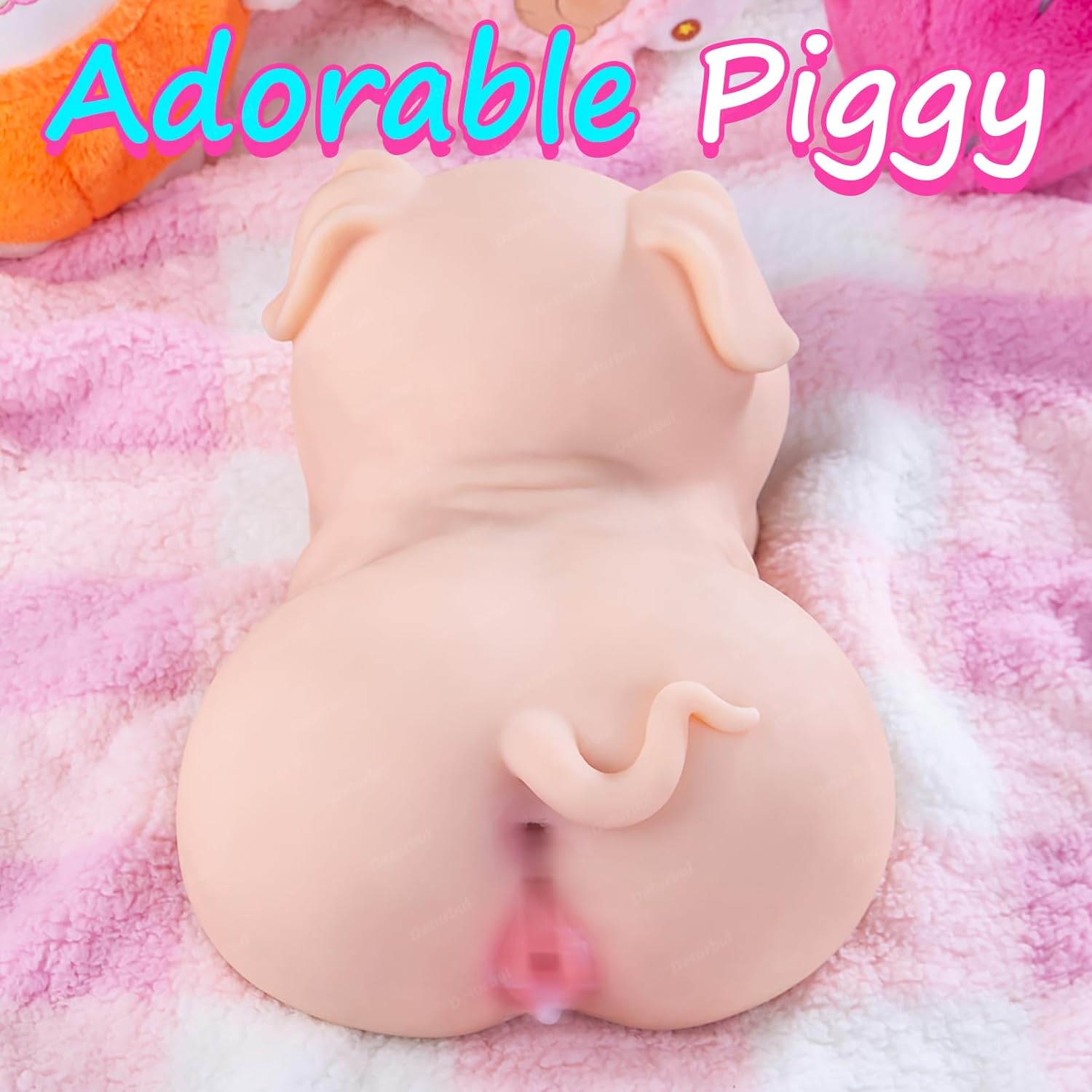 Realistic Sex Doll Torso for Men - Pig Animal Male Masturbator with Tight Vaginal, Anal Oral, Full Size Cute Piggy Sex Toy Pocket Pussy Male Stroker Adult Toy for Men Women Sex Pleasure White 12 lb