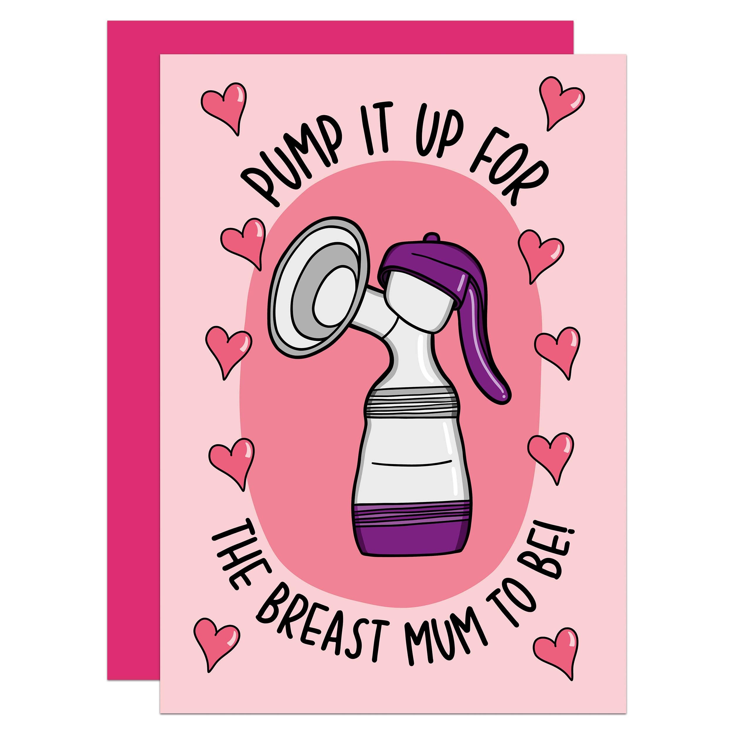 Cute Mum To Be Card, Funny New Baby Card, Breast Pump Card, Breastfeeding Card, Expecting Mum Card, Pregnancy Card