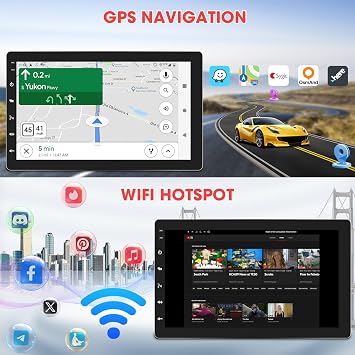 Single Din 10.1CarPlay Stereo: Rotatable Wireless Android Auto Touchscreen