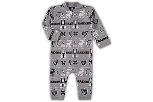 NFL Raiders Newborn Banded Holiday Print Zipper Bodysuit Coverall (0-9 months)