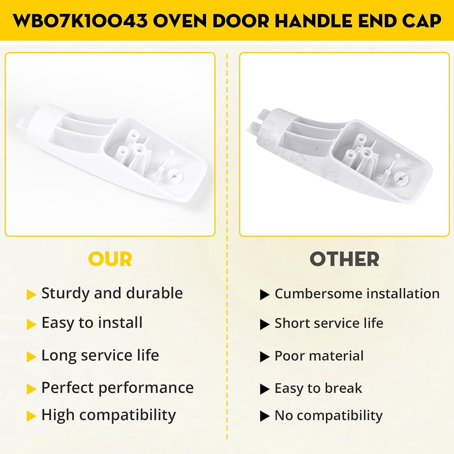 2PCS WB07K10043 Oven End Cap Handle Replacement Part