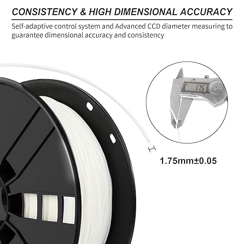 Miniatura 3 de Filamento de impresora 3D de TPU 1.75, filamento sellado al vacío de TPU 3D de 1,75mm, precisión dimensional +- 0,02mm, 1kg de bobina