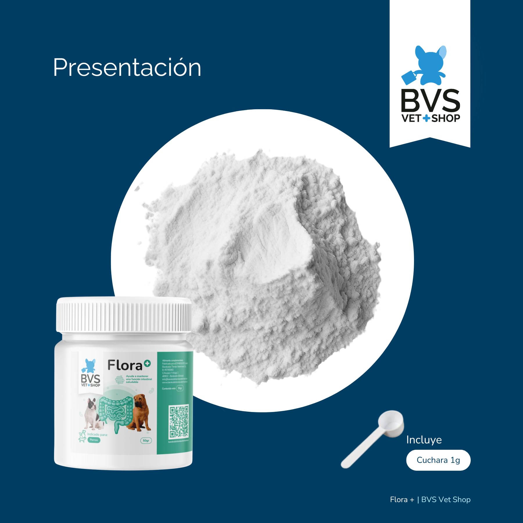 BVS Vet Shop | Flora Plus Probióticos para Perros | Ayuda a Mantener una Flora intestinal equilibrada y Saludable en tu Mascota |