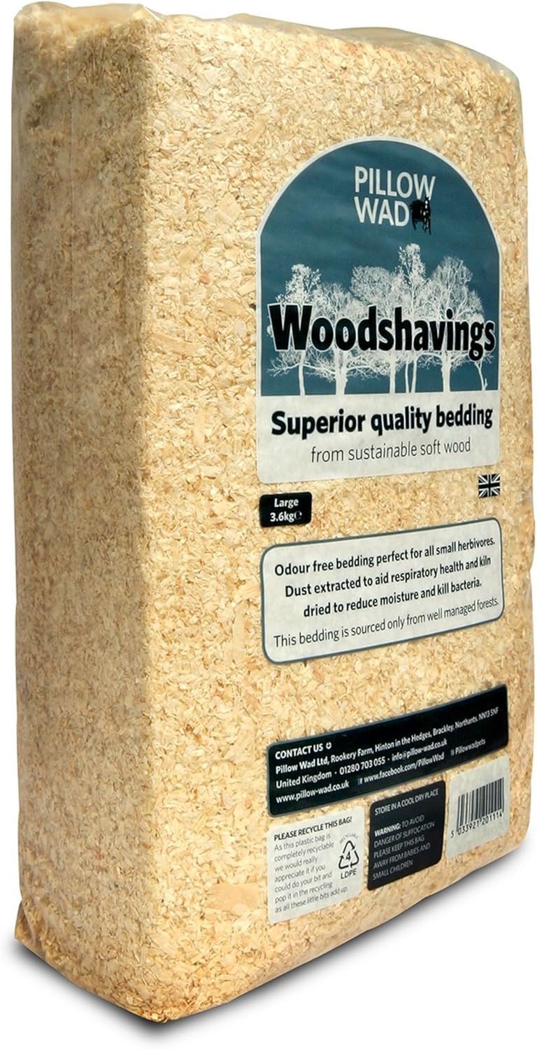 SuperGift.com Natural Pet Bedding Mix, Wood Shavings, Straw and Hay, Nest Material (WoodShavings 3.6kg)