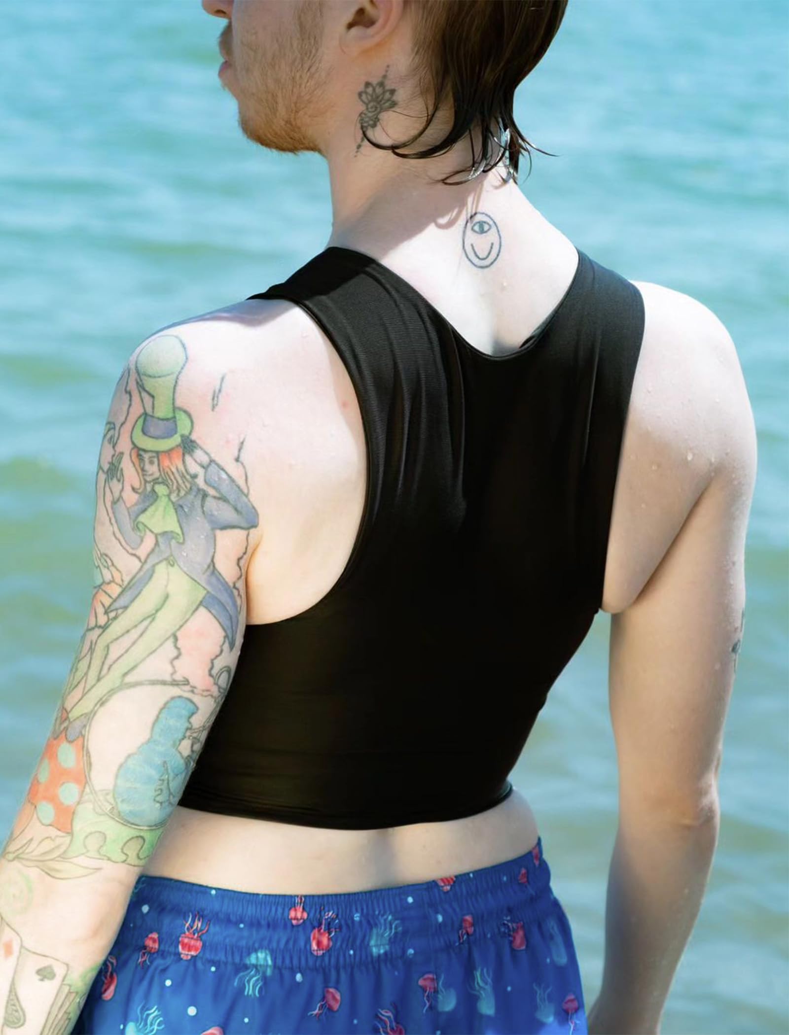 Wonababi Binder de Pecho, Binder Pro Plano con Cremallera en Ambos Lados, Binder Sensorial Amigable para FTM, Transgénero y No Binario | Ultimate Swim Binder, comodidad suave, transpirable y de secado rápido para actividades acuáticas, días de playa