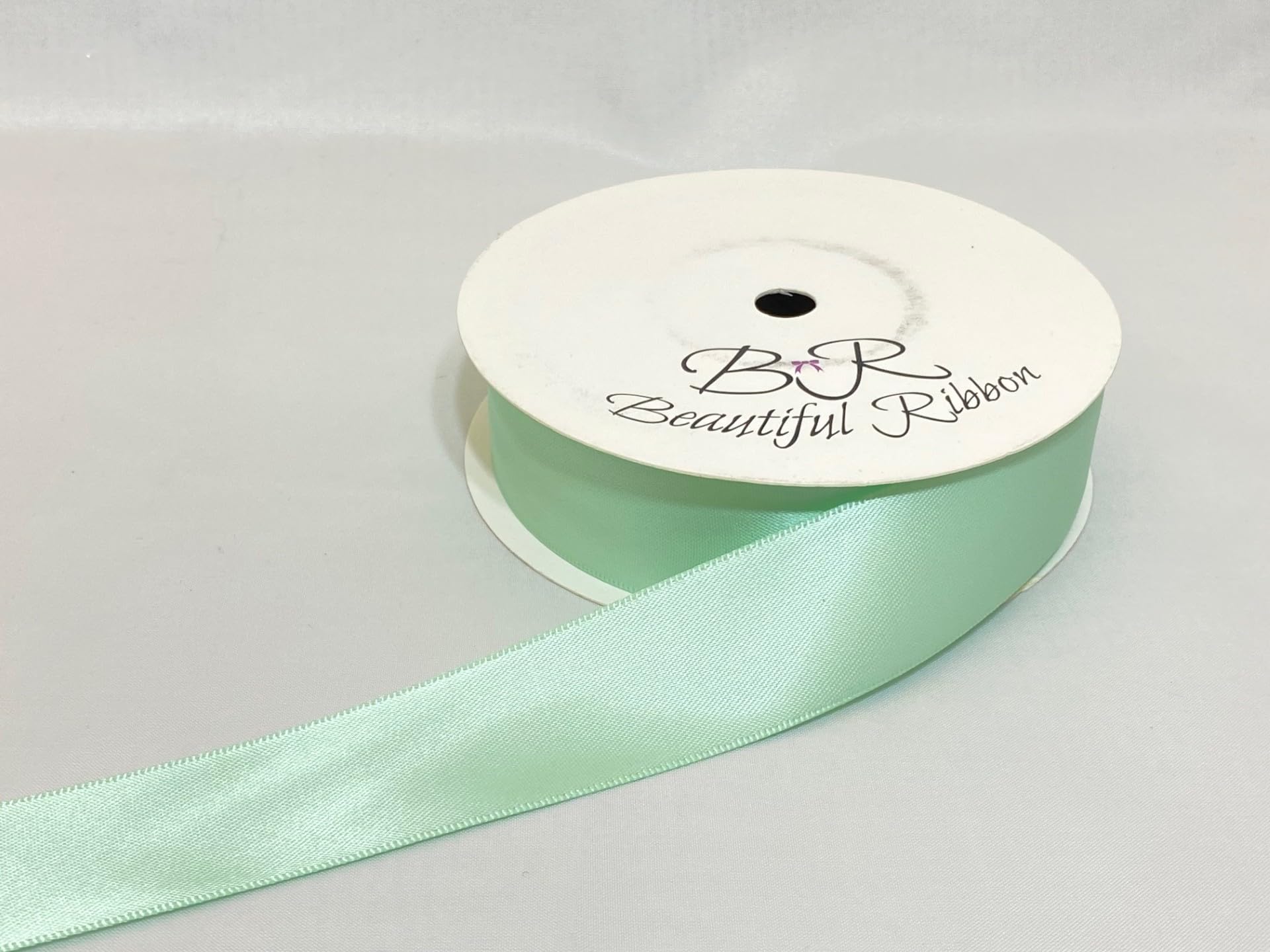 2 metres (Cut from Reel) of 25mm Satin Ribbon Dark Mint Green Double Sided 25 mm 2.5cm 1" 1 Inch