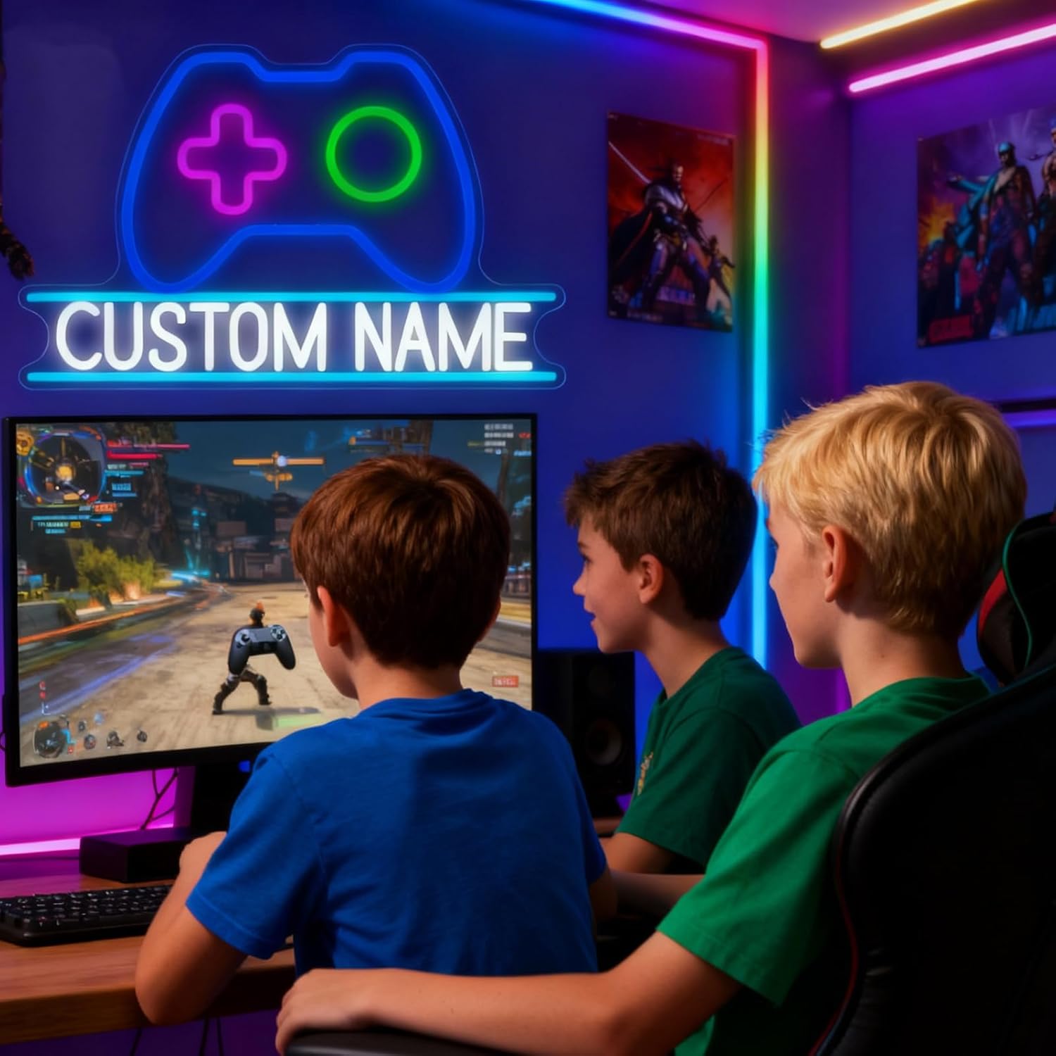 Personalized Gamer Neon Sign for Game Room Wall Decor Custom Game Led Neon Sign Customizable Gamer Tag Sign Gaming Wall Art Gaming Led Light Gift For Father's Day Boyfriend Party Gift for Dad Boyfriend Gamer