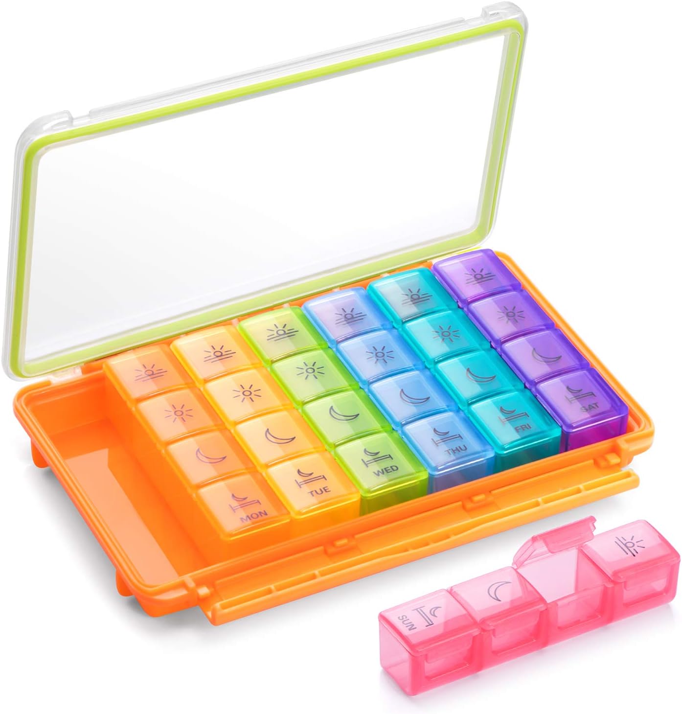 Tablet Box 7 Days, Pill Box 7 compartments - Black