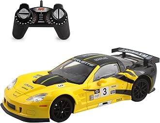 Vokodo RC Super Car 1:18 Scale Remote Control Full Function Corvette with Working LED Headlights Easy to Operate Kids Toy Race Vehicle Perfect Exotic Sports Model Great Gift for Children Boys Girls