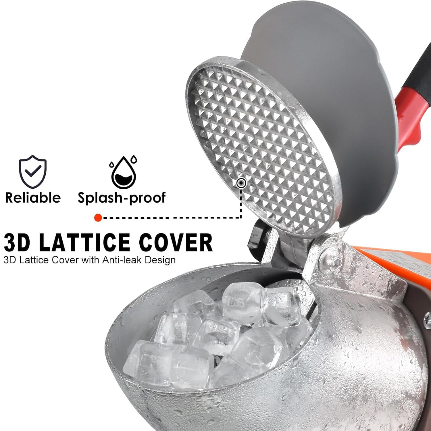 Trituradora de hielo eléctrica, máquina de cono de nieve de acero inoxidable para golosinas congeladas, cócteles, batidos, cuchillas dobles