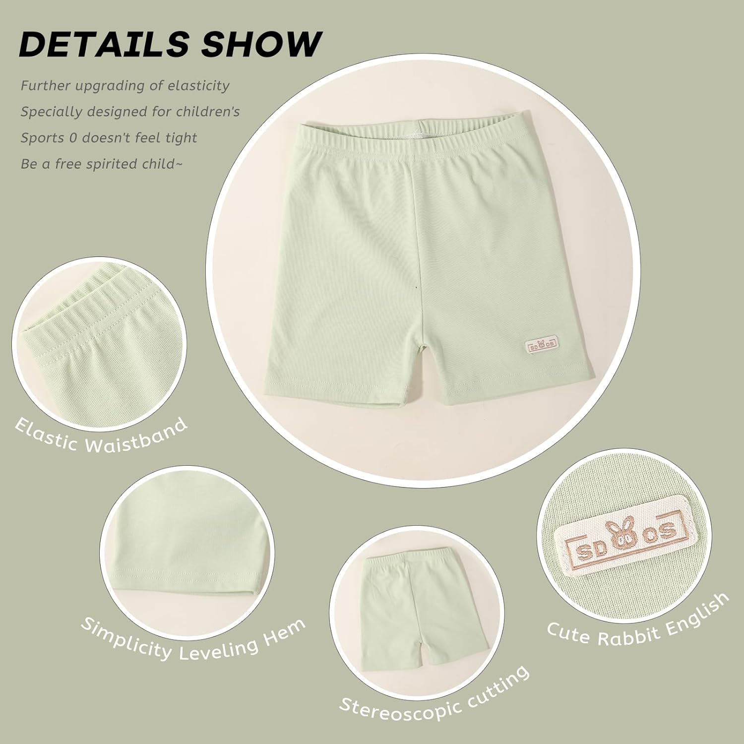 6 Pack Girls Cotton Biker Cartwheel Shorts Kids Breathable Under Dress Safety Dance Shorts - Image 3