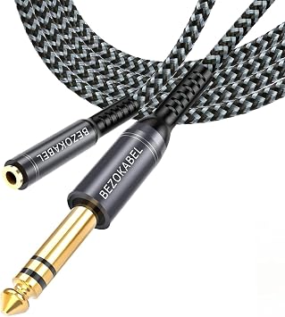 1/4 to 3.5mm Headphone Adapter, TRS 6.35mm Male to 3.5mm Female, 1/4 to 1/8 Stereo Jack Adapter for Amplifiers, Guitar, Keyboard Piano, Mixing Console - 1ft