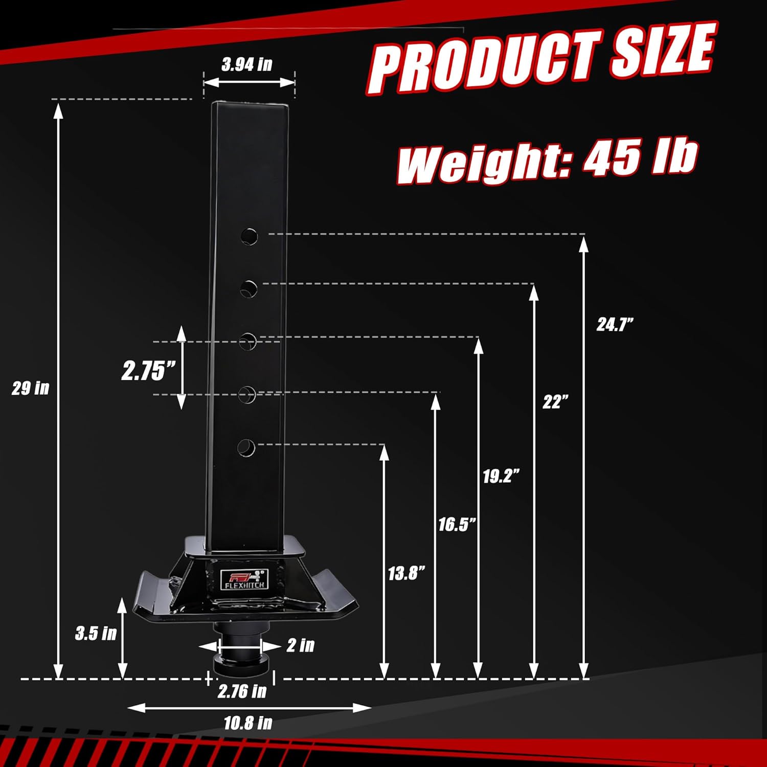30K Lbs GTW Gooseneck to 5th Wheel King Pin Adapter – Fits 4" Square Tube Gooseneck Trailers, Converts for 5th-Wheel Hitch Towing, Heavy Duty Reinforced Rib Design, 5th Wheel lube Plate Included