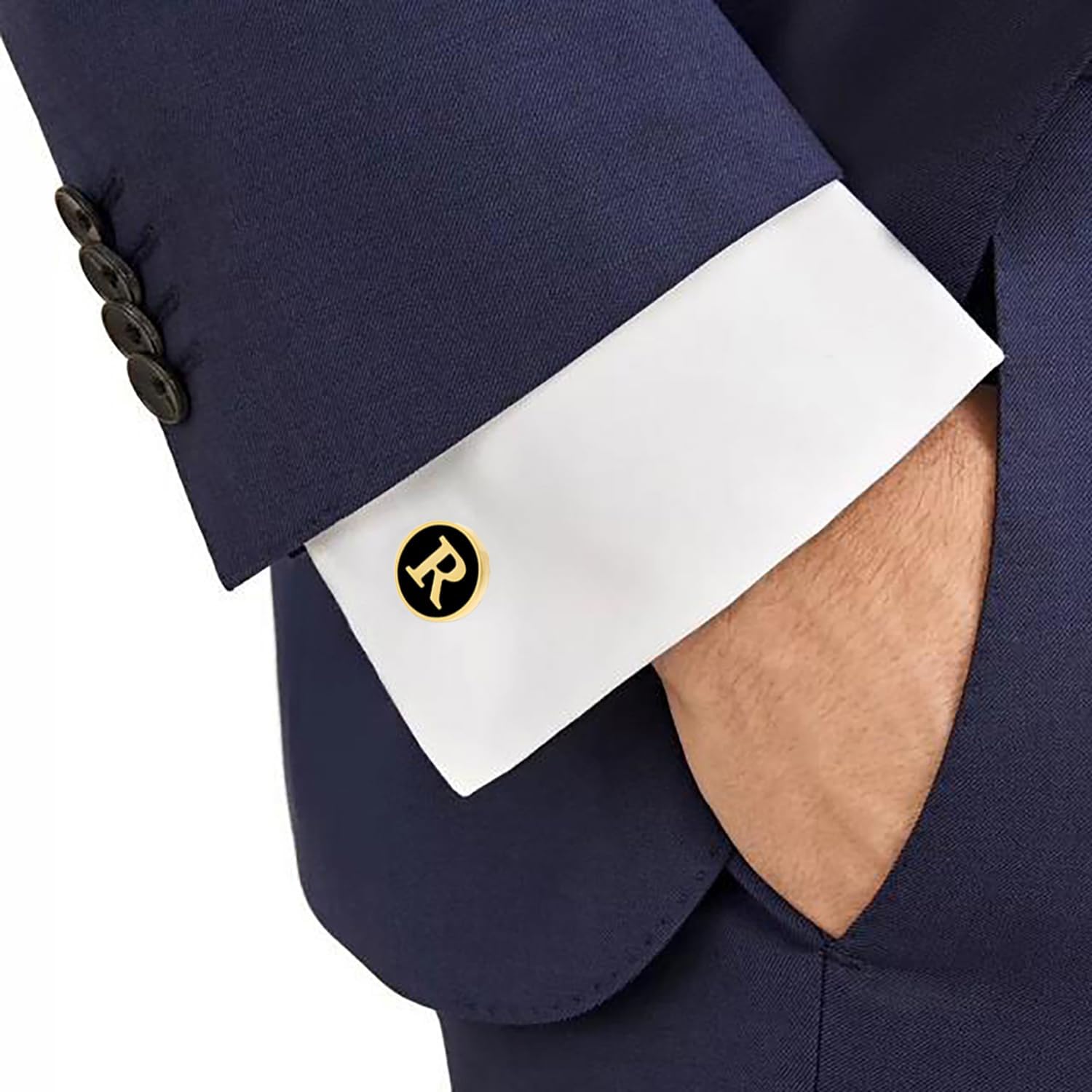 GWD Cufflinks for Men Personalized Letter CuffLink Shirt Cuff links