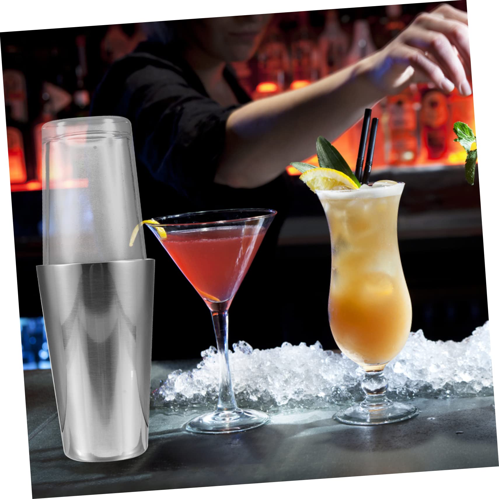 DECHOUS 1set Shaker Cocktail Inossidabile Mixer Per Drink Facile e Riutilizzabile Per e Tè Al Latte