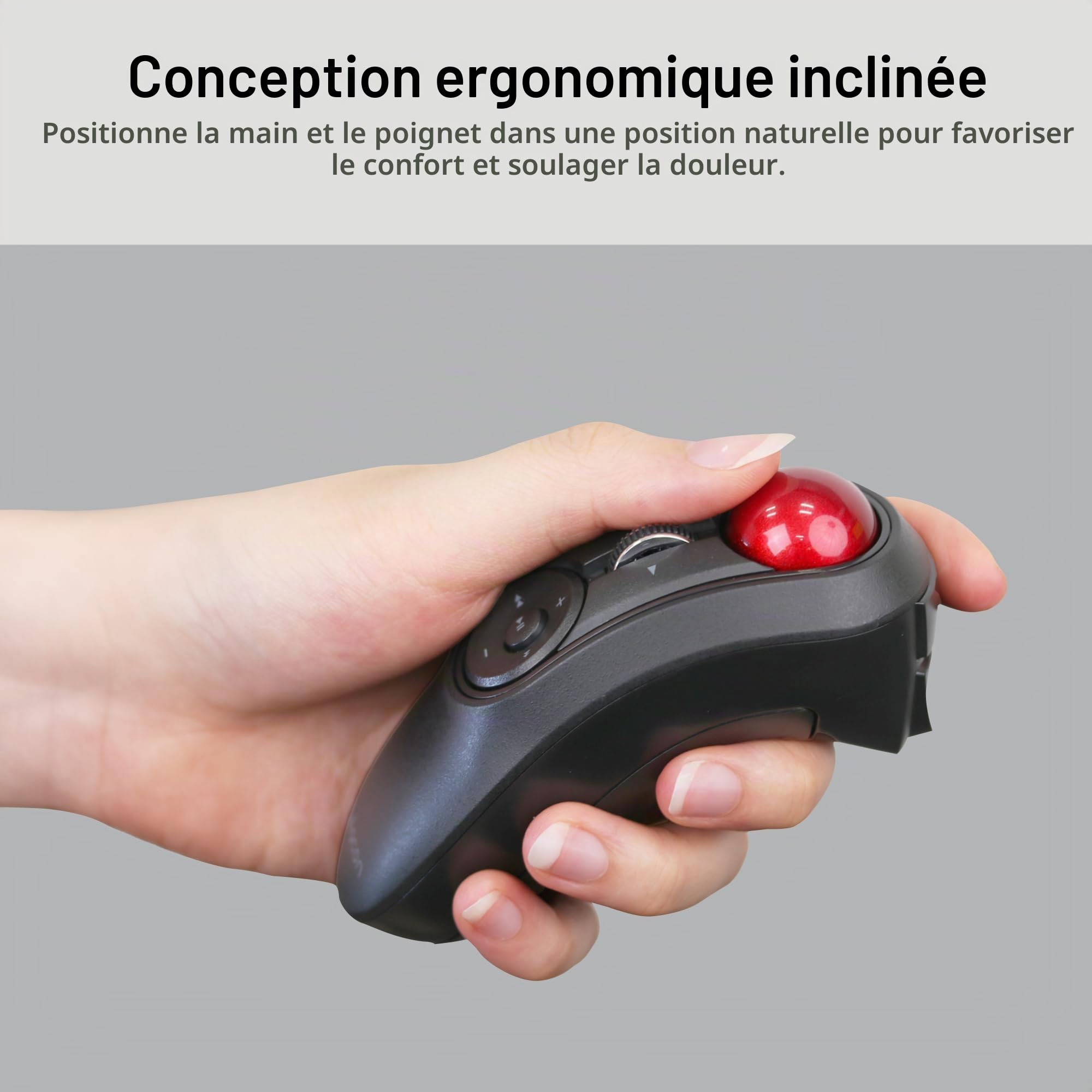 Elecom M-RT1BRXBK Souris à boule de commande Bluetooth ergonomique avec contrôle du pouce Ambidextérité Capteur optique 10 boutons Compatible avec PC, ordinateur portable, Windows, Mac, iPad, Android,