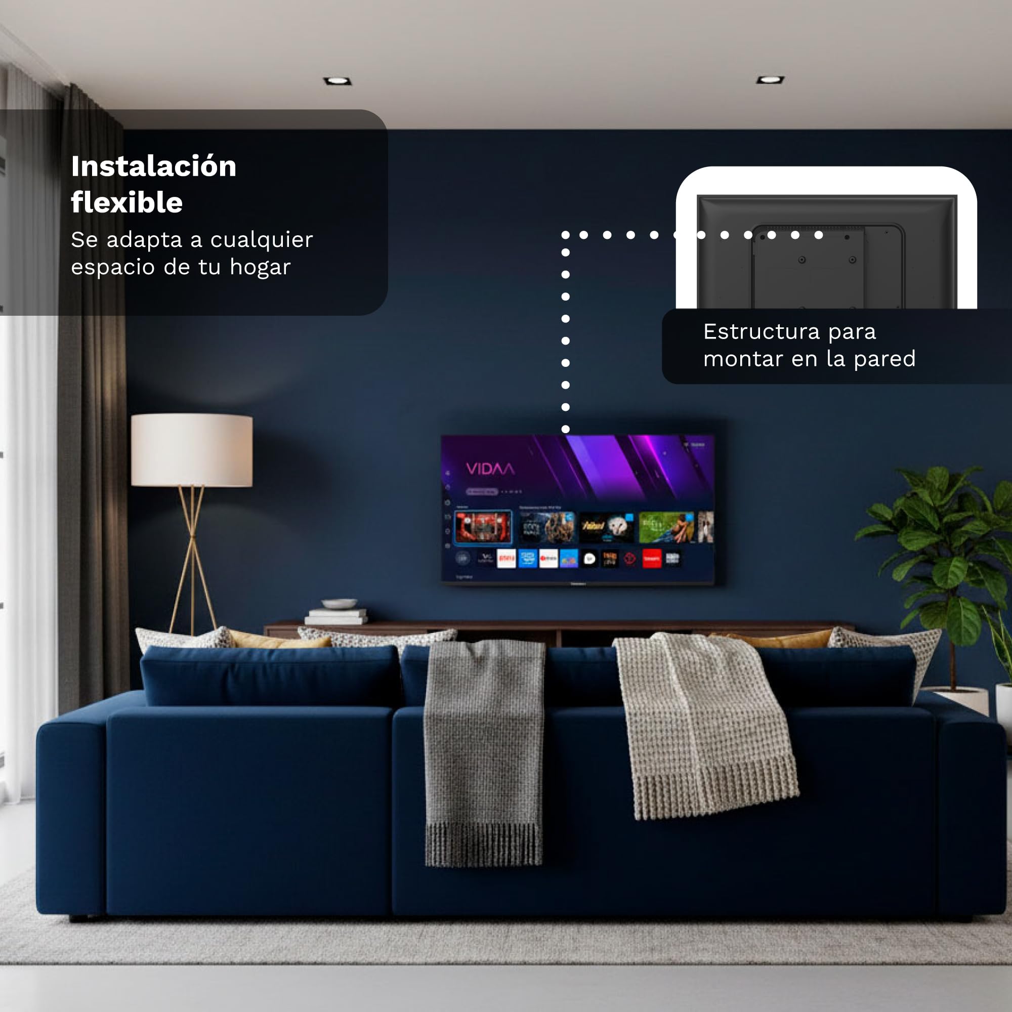 Grunkel QLED-4026VD Smart TV QLED 40” Full HD | Sistema VIDAA | TDT2 + Satélite HD | WiFi | USB Grabador | 3 HDMI | Sonido 20W
