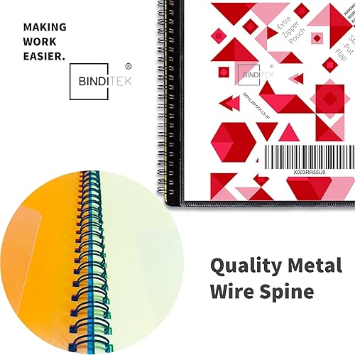 Miniatura 4 de Binditek Paquete de 3 organizadores de proyectos de polietileno de 18 bolsillos con 9 divisores, carpeta resistente con cubierta frontal
