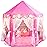 Princess Tent for Girls Fairy Castle Play Tents for Kids Toddler, Hexagon Kids Playhouse with Gift Box, Princess Toys & Gift for Girls for Indoor(Pink Tent with Mat)