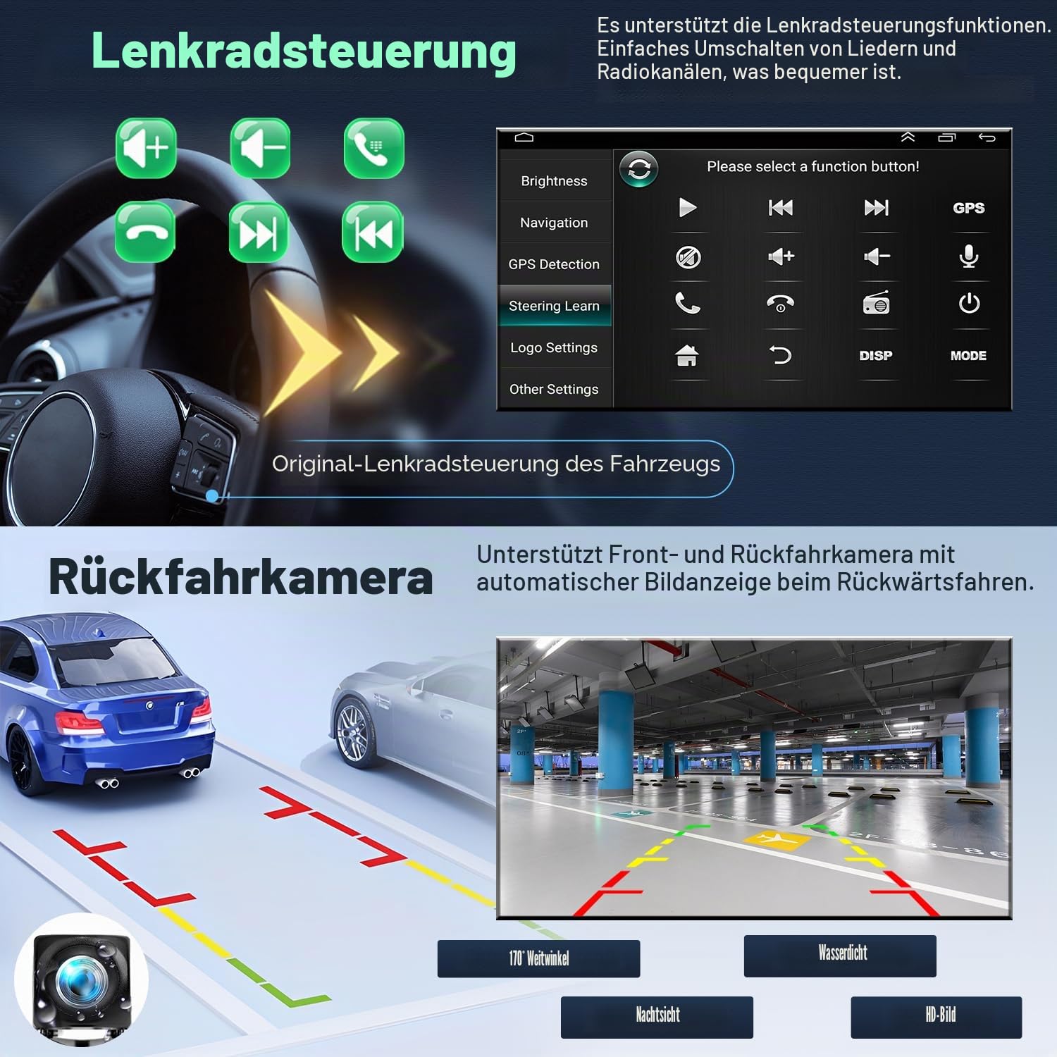 2+64G Android 13 Autoradio für Ford Transit/Tourneo Custom 2013-2018 mit Wireless Carplay Android Auto, 9 Zoll Touchscreen Radio mit GPS WiFi Bluetooth Rückfahrkamera Mirror Link FM/RDS