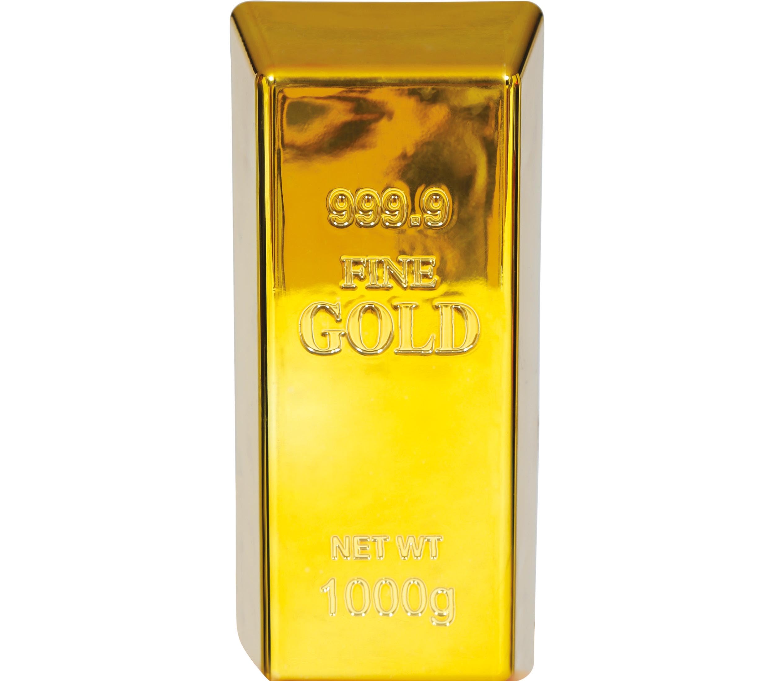 FIESTAS GUIRCA | Fake Gold Ingot (6.3x1.8 in) - Fancy Dress Accessory for Police, Desert Prince and Thief Parties - Ideal for Halloween and Carnival - For Adults - Gold