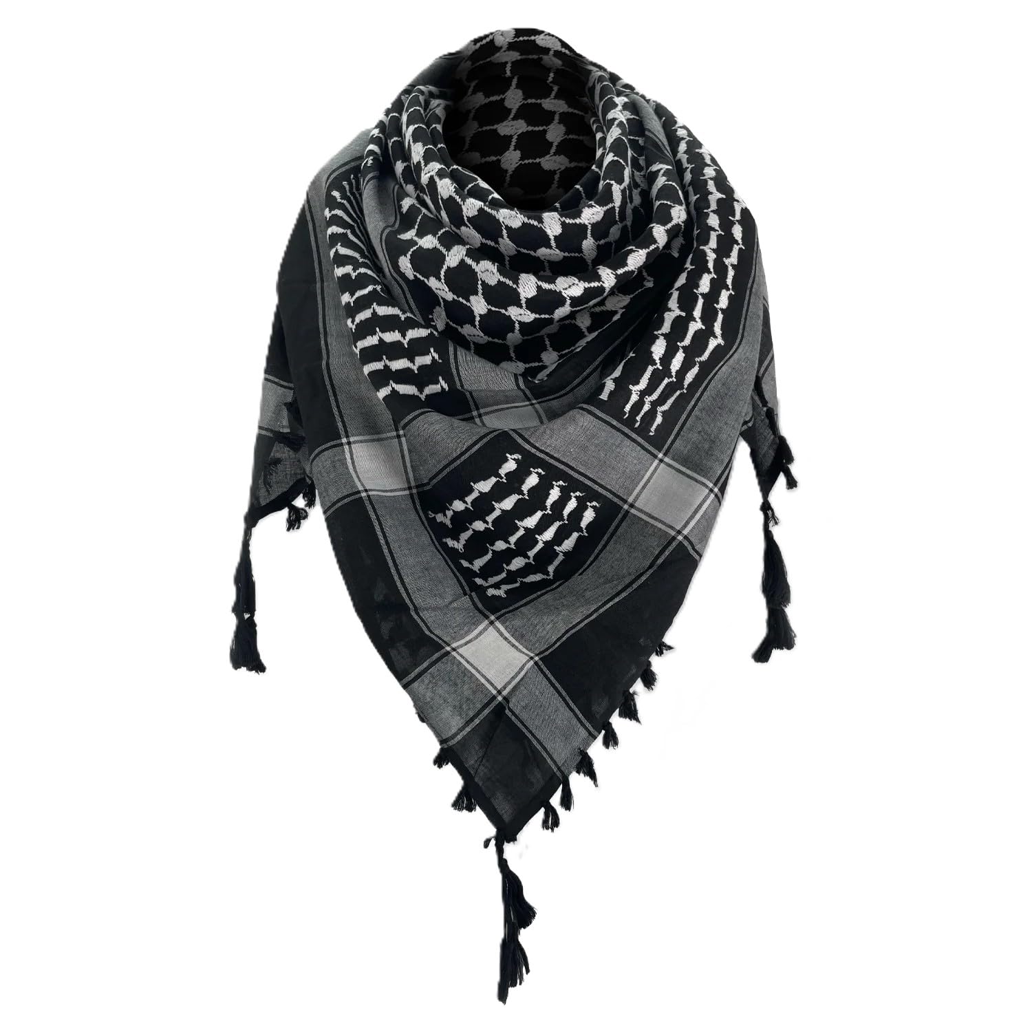 Palestinian Scarf Arafat Houndstooth Design Black White Mens Scarf Keffiyeh 48 x 48 inch Palestinian Scarf Arafat Houndstooth Design Black White Mens Scarf Keffiyeh 48 x 48 inch