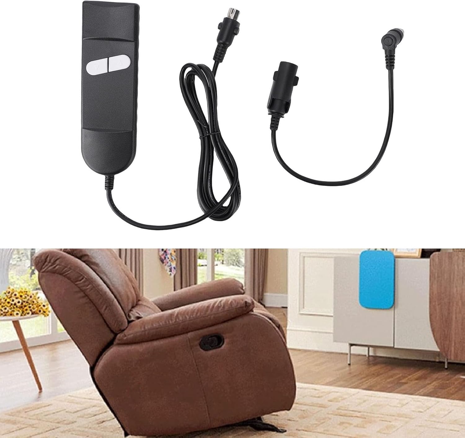 Sanpyl Lift Chair Remote Replacement, 4 Pin 2 Buttons Straight Power Recliner Remote, Smart Electric Recliner Hand Control for Home Theater Conference Room