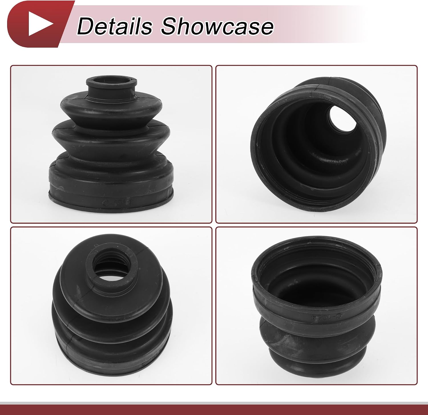1 Set CV Joint Boot Kit for Mitsubishi Montero 2001-2006 Inner Constant Velocity Joint Boot W/Clamps No.MR528709 Black Rubber