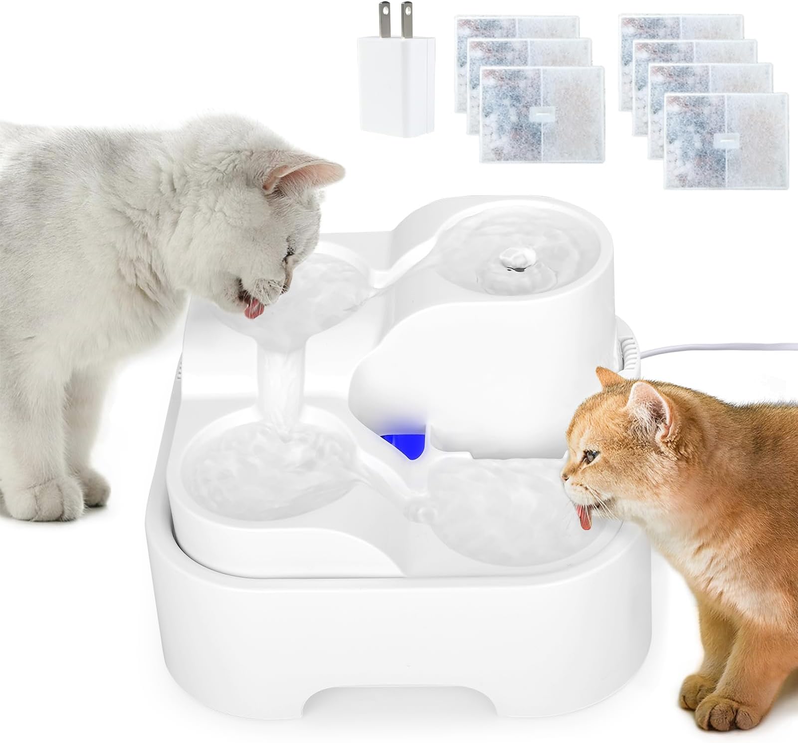 Cat Water Fountain,Pet Drinking Fountain for Multiple Pet,Ultra Silent ...