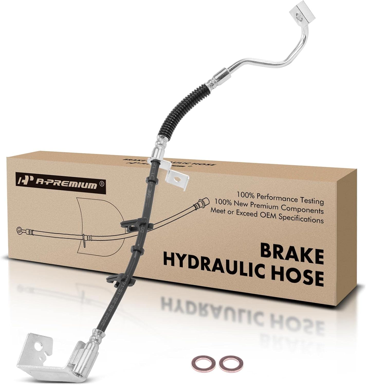 A-Premium Front Passenger Brake Hydraulic Hose Compatible with Select Ford Models - Mustang 2005-2014 - Replace# 8R3Z2078H