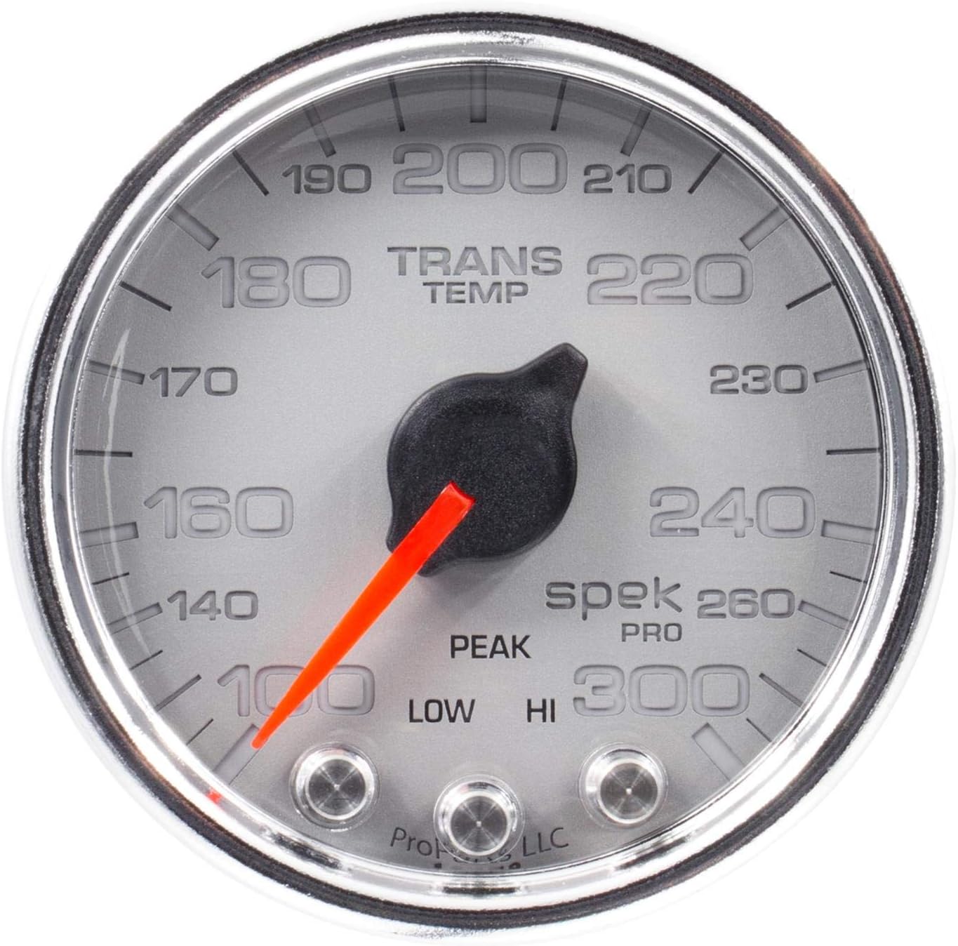 AutoMeter P34221 Gauge Transmission Temp (Spek-Pro Gauge, Trans Temp, 2 1/16", 300ºf, Stepper Motorwith Peak & Warn, Slvr/Chrm, Spek-Pro)