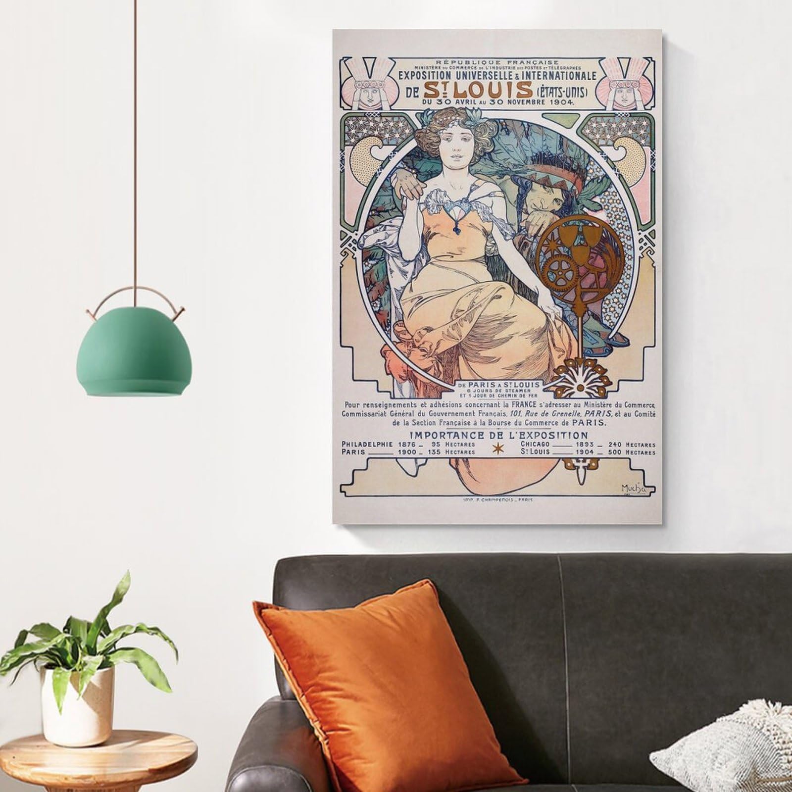 Alphonse Mucha『百合の聖母』額縁入りポスター壁掛け　調整OK紐付き Amazon.co.jp: イラストレーター、画家ポスターAlphonse Mucha