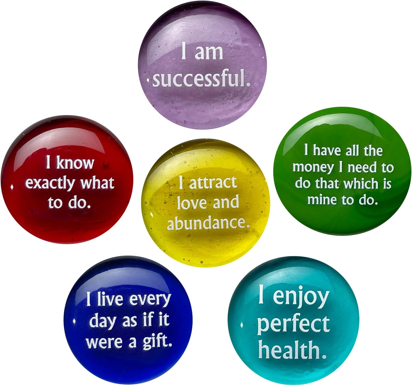 Lifeforce GlassAffirmation Glass Stones, Positive, Encouraging Statements on Glass Stones to Help You Achieve Your Goals Affirmations Really Work. Set II