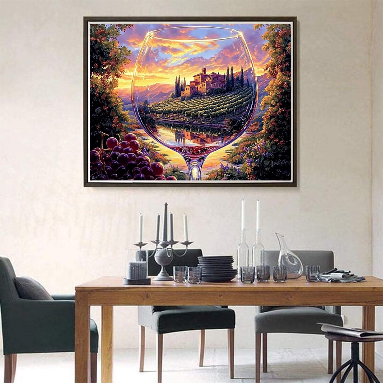 Krajobraz, obraz do malowania diamentami dla dorosłych, duży, XXL, 90 x 120 cm, 5D, zestaw do majsterkowania, dla dziewczynek 8 lat, zestaw do majsterkowania, dla początkujących, pełne dimondy