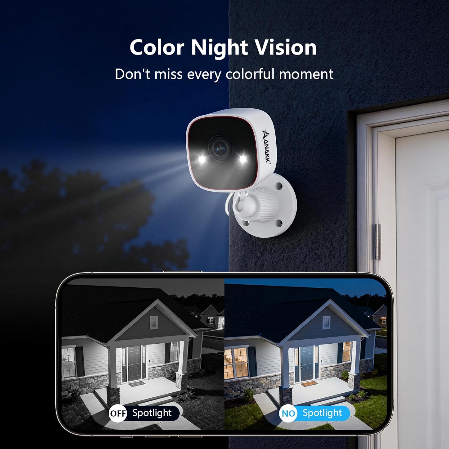 3MP 2K WiFi Indoor/Outdoor Security Camera with SD Card, Night Vision, Motion Detection, 24/7 Recording & 2-Way Audio - Ideal for Baby, Home, Pet Surveillance
