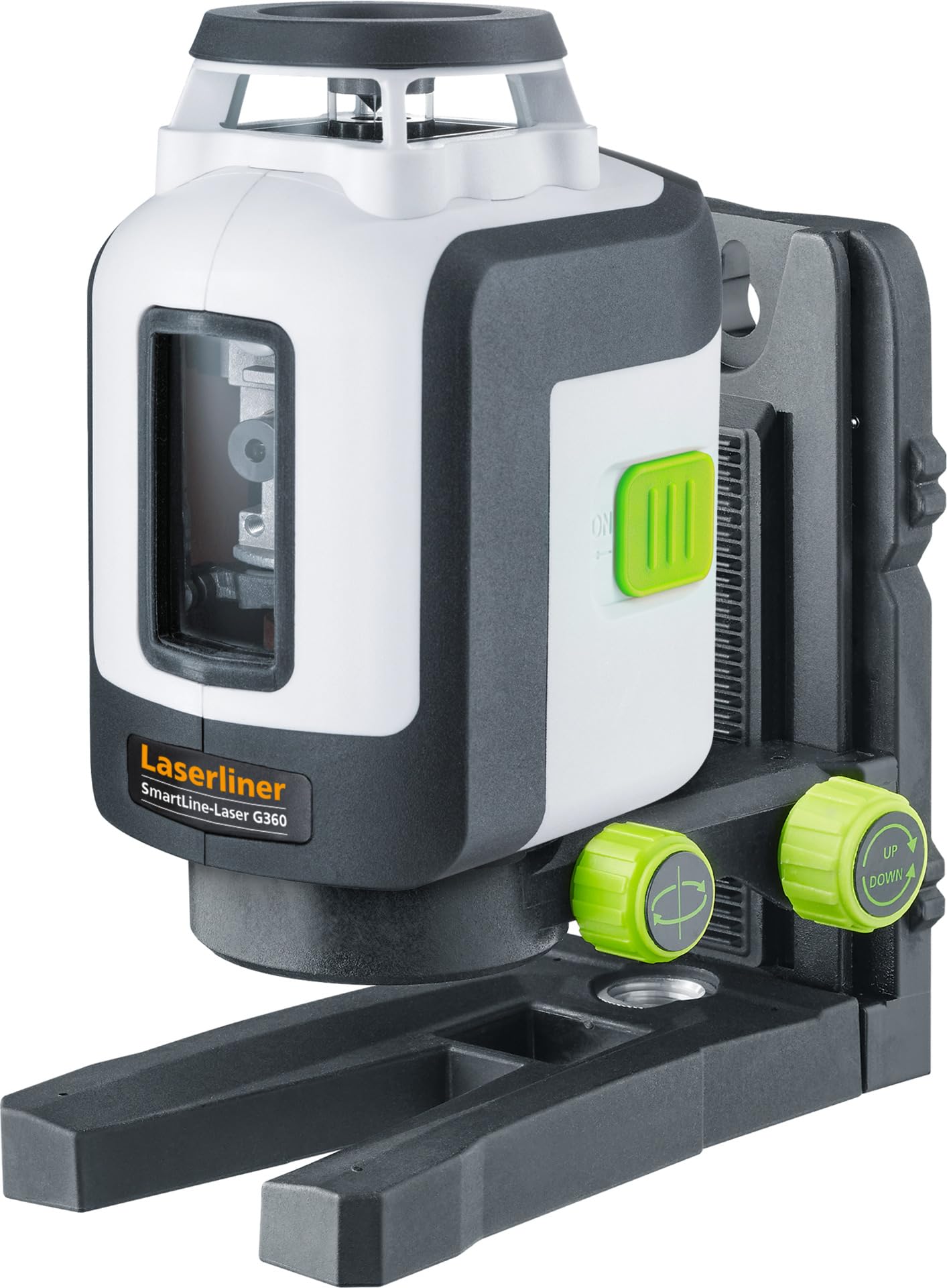 Laserliner SmartLine-Laser G360 Linienlaser, Grün, 360° | Vertikale Linie, Kreuzlinienlaser mit Handempfänger-Modus, ±0,3 mm/m, Selbstnivellierend, Wandhalterung