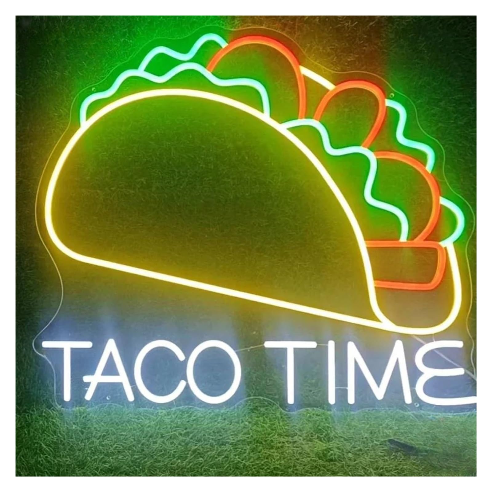 XENITE Luces Art Decoration Christmas Letrero De Neón Taco Time Con Luces, Comida Mexicana, Tacos, Fiesta, Restaurante, Tienda, Negocio, Escaparate, Decoración, 45 Cm