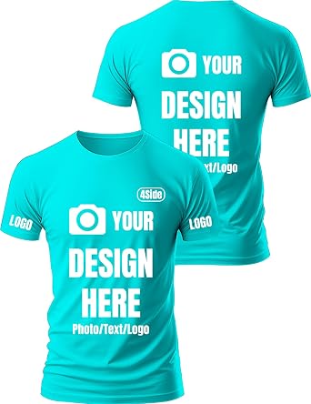 Custom T Shirts For Men - Customized Unisex Tee Shirt Design Your Own Image Text Logo Printed Front/Back