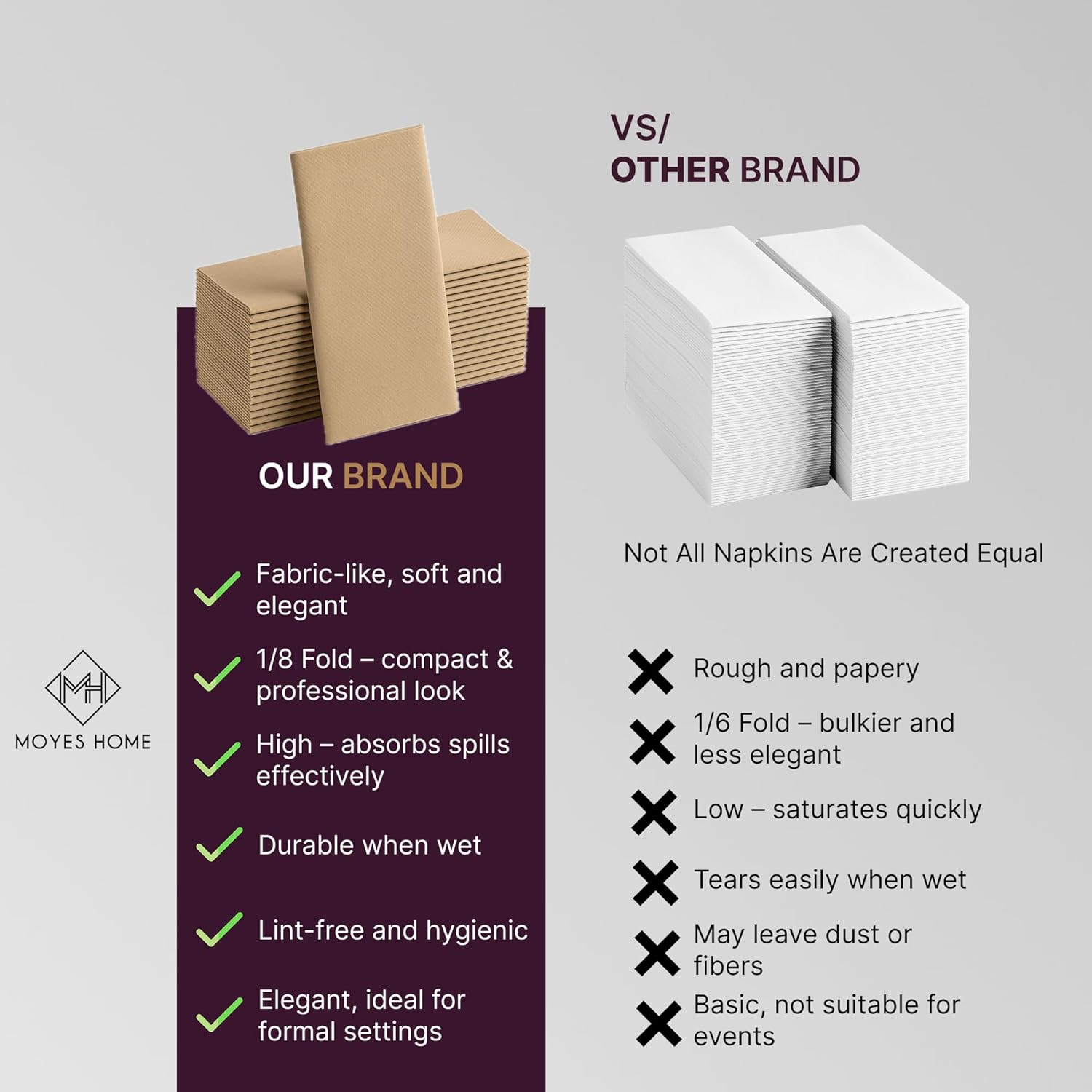 Black Paper Napkins | Linen Feel Guest Disposable Cloth Like Dinner Napkins | Hand Towels | Soft, Absorbent, Paper Hand Napkins for Kitchen, Bathroom, Parties, Weddings, Dinners Or Events | 50 Pack